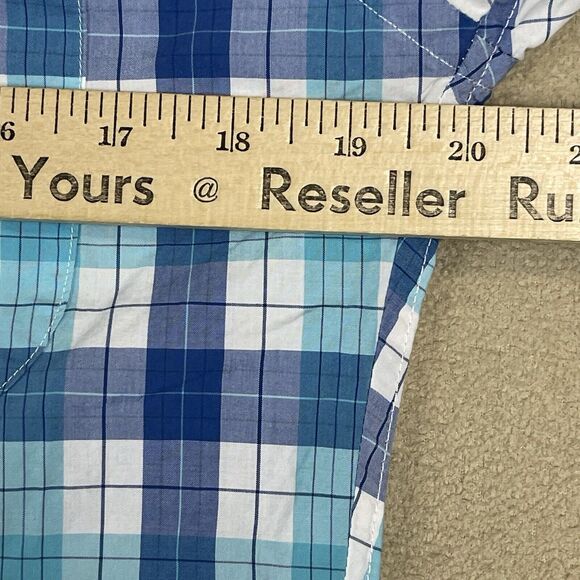 Gitman Bros Shirt Mens Medium Blue Plaid Button Down Designer Preppy Lightweight - Picture 6 of 12